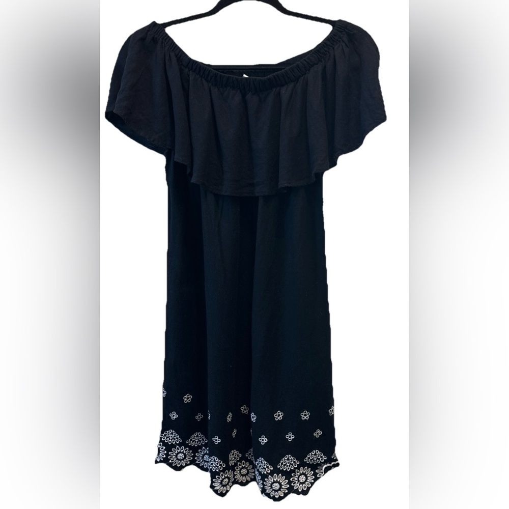 Old Navy Black Off-Shoulder Flutter Sleeve Mini Dress